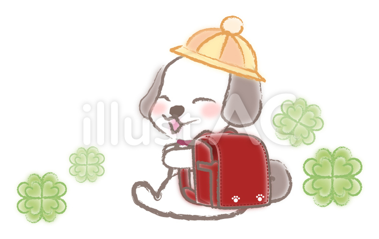 小学生わんこ 動物,犬,小学生のイラスト素材