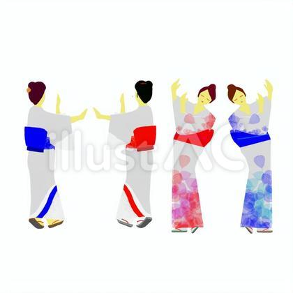 盆踊り浴衣女性