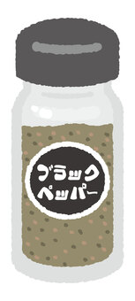 ブラックペッパー 料理,調味料,食品,コショウ,スパイス,香辛料,黒胡椒,ブラックペッパーのイラスト素材