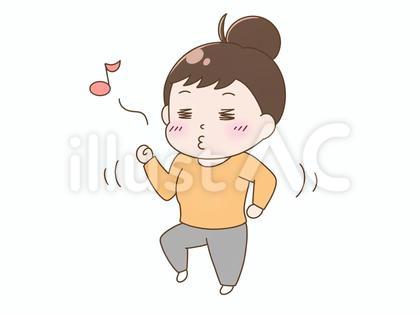 口笛を吹きながらダンスする女性