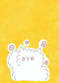 照れるねこちゃん 照れるねこちゃん かわいい,照れる,シャイ,恥ずかしい,嬉しい,花,お花,フラワー,ほのぼの,癒しのイラスト素材