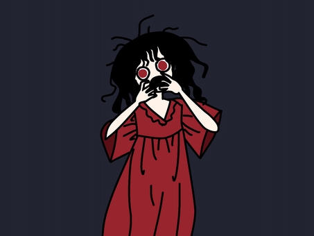 叫ぶ人 叫ぶ,人,ホラー,赤,ドレス,驚き,恐怖のイラスト素材