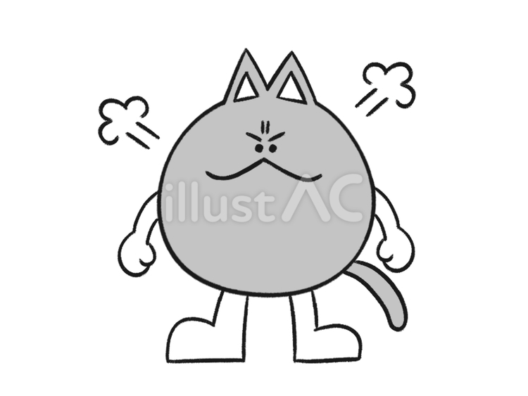 怒るネコのイラスト 動物,生き物,ネコのイラスト素材
