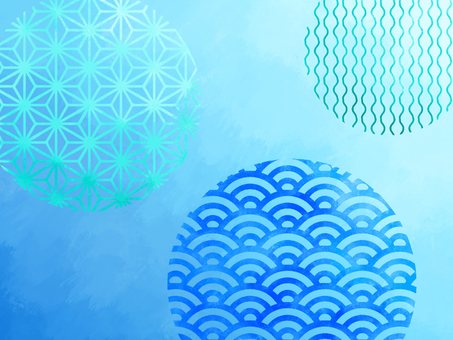 A cool background of watercolor-style round Japanese patterns, JPG A cool background of watercolor-style round Japanese patterns, watercolor, and handle, japanese style, JPG