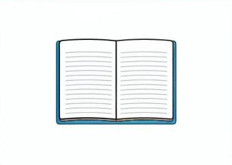 見開きのノート ノート,本,メモ,メモ帳,国語,note,手帳,日記,日誌,線画のイラスト素材