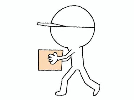 配達 シルエット,配達,商品,届ける,お知らせ用,宣伝用,pop調,手描き,挿絵,ワンポイントのイラスト素材