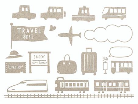 Travel_Transportation set_Cork gray, JPG and PNG Travel_Transportation set_Cork gray, wisata, brigade, lintas, JPG and PNG