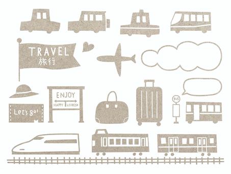 Travel_Transportation set_Cork gray, 旅游, 旅, 交通, JPG 和 PNG