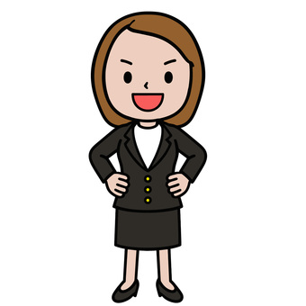 堂々とした人 権力者,自信,自慢,過信,強者,笑顔,堂々,揺るぎない,女性,スーツのイラスト素材