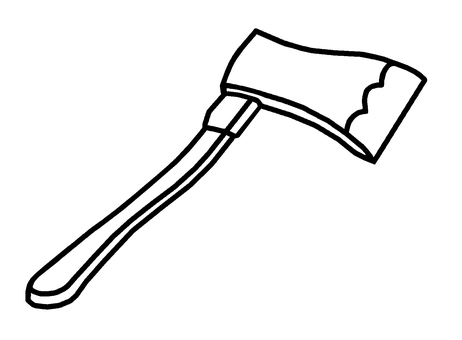 斧 斧,道具,刃物,武器,薪割り,イラストのイラスト素材