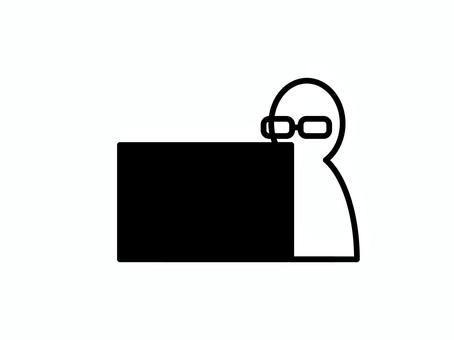 PCを操作するビジネスマンアイコン