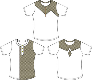 レディースTシャツのデザイン画3案セット ファッション,レディース,tシャツ,おしゃれ,可愛い,エレガンス,スポーティー,セットのイラスト素材