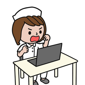 怒る人 パソコン,怒り,クレーマー,怒る,看護師,故障,炎上,喧嘩,レスバ,バトルのイラスト素材