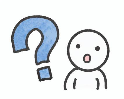 疑問を抱く人物イラスト 人物,疑問,質問,困惑,分からない,考える,悩む,反応,表情,感情のイラスト素材
