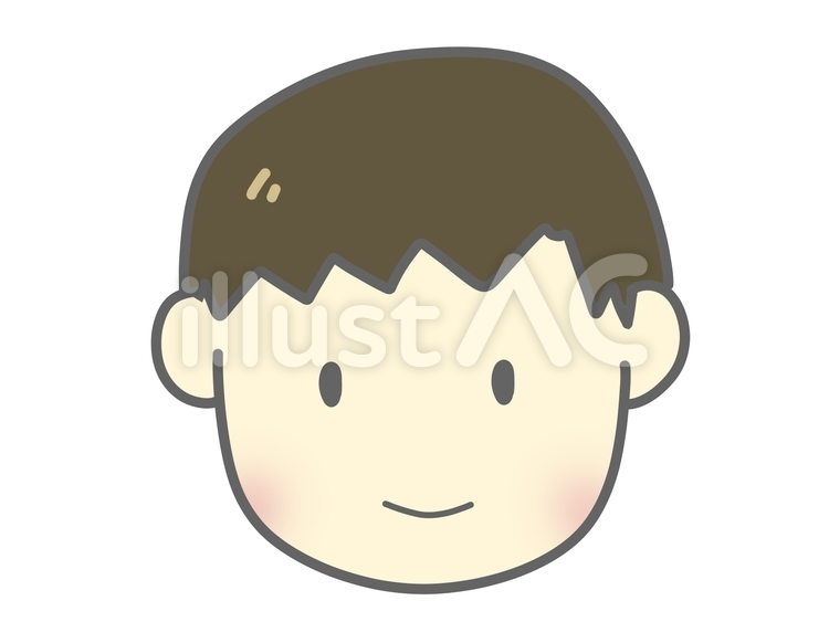 男性　顔 男性,ショートヘア,茶髪のイラスト素材