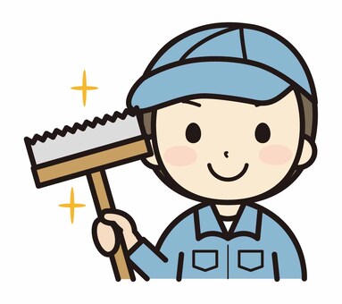 Male cleaner with mop, cleaning, clean up, work clothes, JPG, PNG and AI