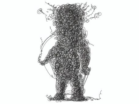 モヤモヤの擬人化 モヤモヤ,心理,絡まる,人,心のイラスト素材