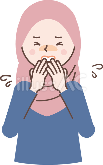 くしゃみ/咳 をする外国人女性