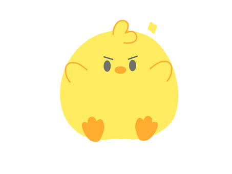 げんきなひよこ ひよこ,げんき,キリッ,キラキラ,元気,座る,かわいい,主線なしイラスト,丸い,デフォルメのイラスト素材