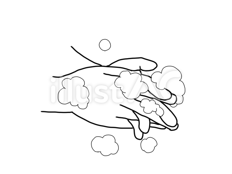 手洗い　 手洗い,手,泡のイラスト素材