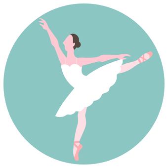 アラベスクをするバレリーナ バレリーナ,バレエ,クラシックバレエ,チュチュ,クラシックチュチュ,アラベスク,トウシューズ,踊る,衣装,公演のイラスト素材