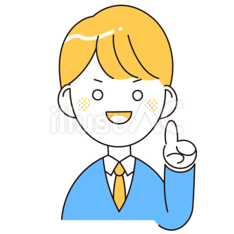 ポイントを紹介する男性 シンプル,線画,人物のイラスト素材