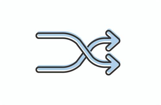 シャッフルアイコン ランダム,シャッフル,再生,アイコン,矢印,チェンジ,ミックス,ボタン,不作為,世代交代のイラスト素材