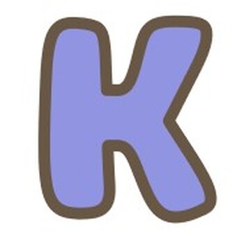 アルファベット　K アルファベット,英語,文字,ｋ,青のイラスト素材