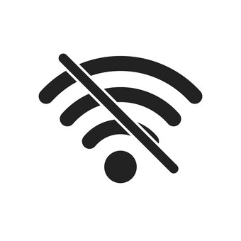 Wi-FiマークB（オフライン・黒）  wi-fiマーク,wi-fi,アイコン,オフライン,電波,無線,通信,ネットワーク,黒,シンプルのイラスト素材