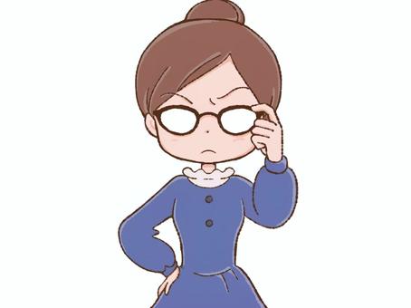スパルタマダム スパルタ,怖い,厳しい,教育,教育熱心,家庭教師,先生,侍女長,お局,上司のイラスト素材