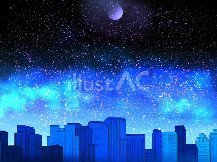 都会の夜 背景,グラデーション,街のイラスト素材