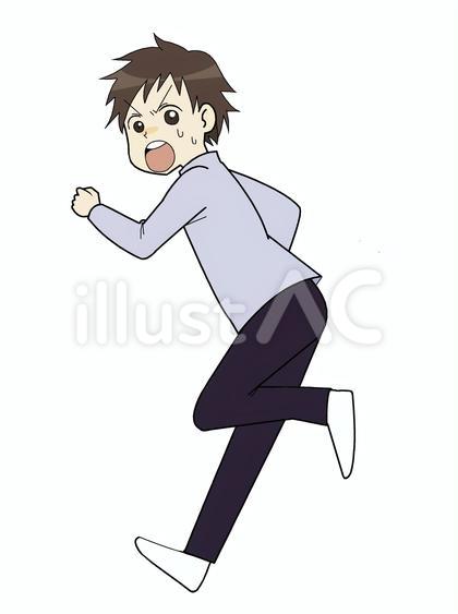 全力で逃げる少年
