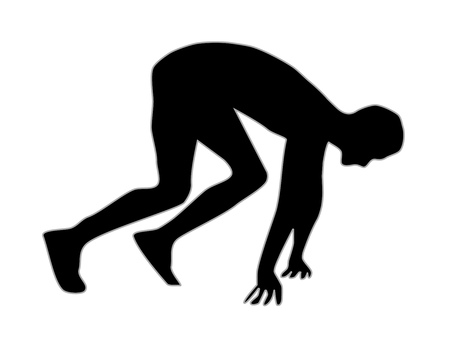 クラウチングスタートシルエットイラスト クラウチングスタートシルエットイラスト クラウチングスタート,競争,競技,スタート,人物,シルエット,影,イラスト,デザイン,グラフィックのイラスト素材