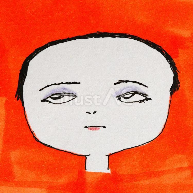 横長顔の女性 横長,顔,人物のイラスト素材