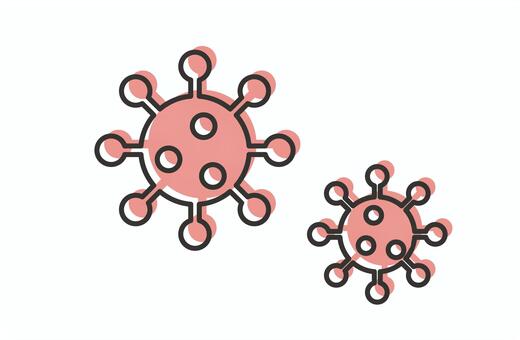 赤いウイルスアイコン ウイルス,アイコン,風邪,食中毒,感染,感染症,飛沫感染,唾,咳,くしゃみのイラスト素材