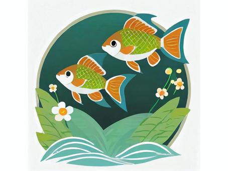 Illustration, fish, pisces, tiny, 