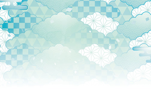 正月和風和柄年賀状 年賀状,和柄,和風,正月,可愛い,美しい,ベクター,紙吹雪,パーティー,お祝いのイラスト素材