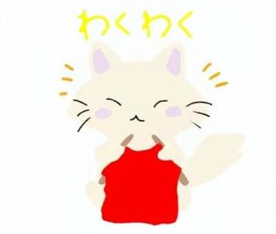 猫と編み物  猫,編み物,わくわく,ゆるい,可愛い,イラストのイラスト素材
