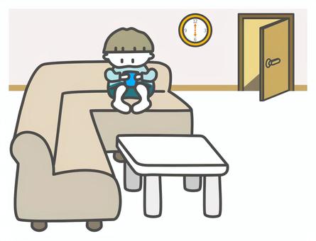 スマホルール-時間を決めて使う スマホ,ルール,使用,時間,決める,約束,部屋,リビング,規則,子供のイラスト素材