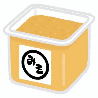 白みそ 味噌,調味料,食材,大豆製品,容器,和食,食物,食品,発酵食品,みそのイラスト素材