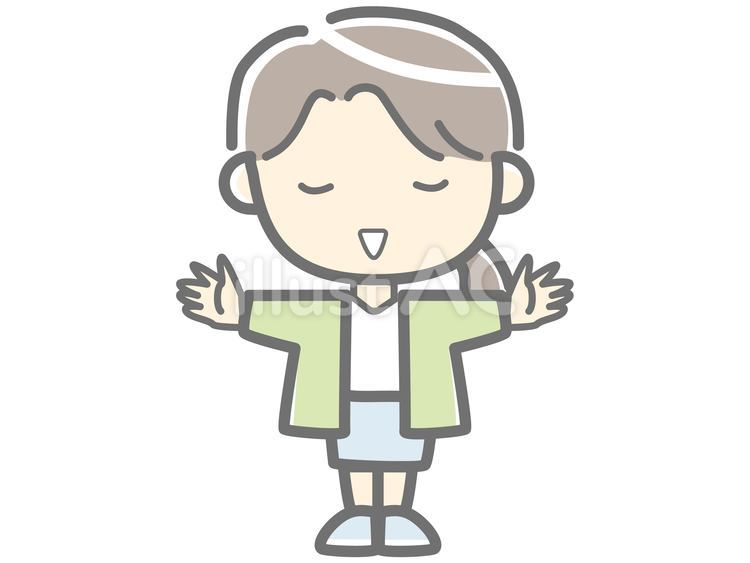 両手を横に広げる女性 女性,人物,生活のイラスト素材