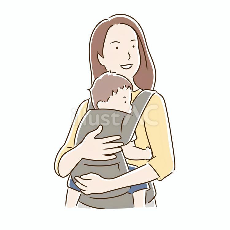 赤ちゃんを抱っこするママ 親子,抱っこ,ママのイラスト素材
