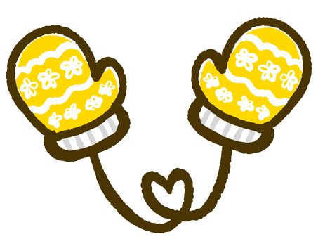 	かわいい手袋の落書き風イラスト素材3 手袋,冬,防寒,ファッション,落書き,簡単,シンプル,イラスト,素材のイラスト素材