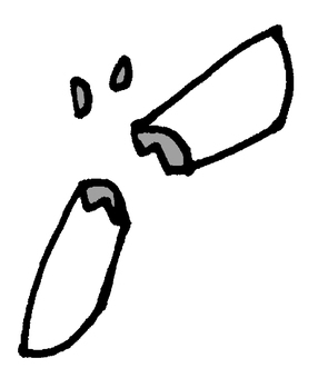 折れたチョーク（白） チョーク,折れる,割れる,欠ける,脆い,黒板,書く,学び,短い,用具のイラスト素材