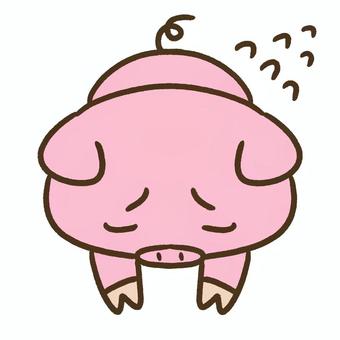 土下座するブタ 土下座,ブタ,謝る,謝罪,ごめんなさい,汗,申し訳ございません,かわいい,ゆるい,辛いのイラスト素材