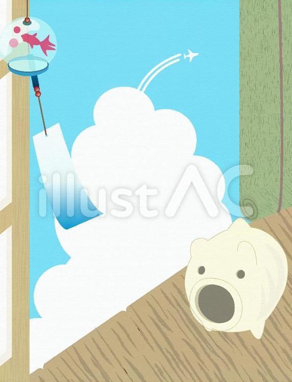 夏風景 夏,残暑祝い,暑中祝いのイラスト素材