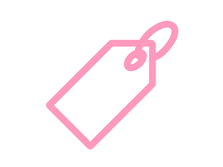シンプルタグアイコン１（ピンク） タグ,分類,uiアイコン,シンプル,ピンクのイラスト素材