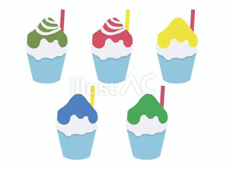 かき氷 かき氷,夏,いちごミルクのイラスト素材