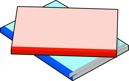 大学ノート 文房具,筆記具,ノート,大学ノート,蛍光色,赤色,3dcg,立体,デフォルメ,背景透過のイラスト素材