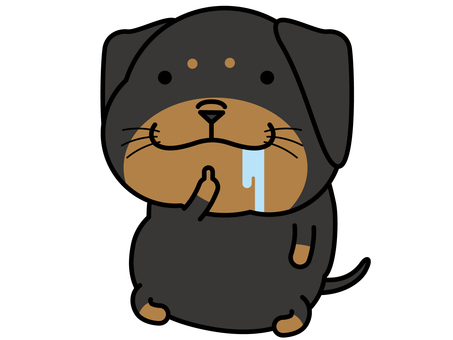 ダックスさん よだれ ダックスフンド,涎,空腹,犬,小型犬,動物,キャラクター,哺乳類,ベクター,イラストのイラスト素材